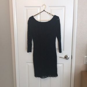 Black lace mini dress